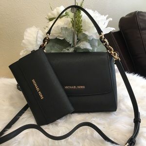Last set✨Michael Kors black Sofia satchel &wallet